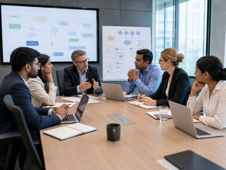 Enterprise service management workflow review with business teams