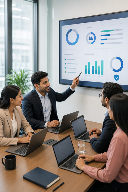Enterprise LMS platform showing workforce training progress and certification tracking