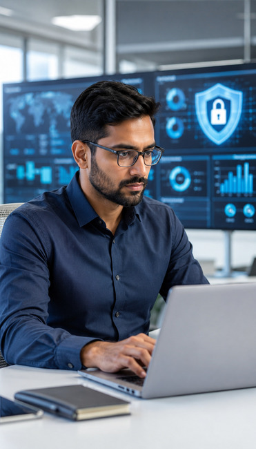Security team reviewing AI-enabled vulnerability intelligence database